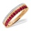 Glamorous Gold Ring with Rubies and Diamonds. Hypoallergenic Cadmium-free 585 (14K) Rose Gold
