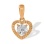 Ridged Heart Pendant with Illusion Set Diamond. Tested 585 (14K) Rose and White Gold