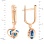 Trillion-cut Swiss Blue Topaz Dangle 14kt Rose Gold Earrings. View 2
