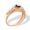 Onyx and Diamond Rolex Design-inspired Ring. 585 (14kt) Rose Gold, Rhodium Detailing