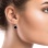 Diamond Earrings with Black Onyx Rhombus Pendants on a Model