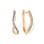 CZ Curved Leverback Earrings. 585 (14kt) Rose Gold