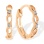 Diamond Openwork Huggie Earrings for Babies. Certified 585 (14kt) Rose Gold, Rhodium Detailing