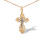 Orthodox Crucifix -  Openwork Cross Pendant. Certified 585 (14kt) Rose and White Gold