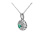 Emerald Diamond Earrings and Pendant. Certified 585 (14kt) White Gold. View 3
