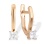 Swarovski Princess-cut CZ Leverback Earrings. Certified 585 (14kt) Rose Gold