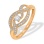 Milgrain Detail Ring Featuring 33 Diamonds. Hypoallergenic 585 Rose Gold, Rhodium Detailing