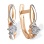 Tiny Diamond Cluster Earrings. Certified 585 (14kt) Rose and White Gold