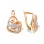 CZ Leverback Earrings. 585 (14kt) Rose Gold, Rhodium Detailing