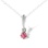 Princess-cut Ruby Pendant. Certified 585 (14kt) White Gold