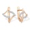 CZ Dapper Earrings. Certified 585 (14kt) Rose Gold, Rhodium Detailing