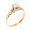 Antique-Style CZ Solitaire Engagement Ring. Certified 585 (14kt) Rose Gold, Rhodium Detailing
