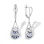 Sapphire and Diamond Cascade Earrings. Certified 585 (14kt) White Gold