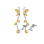 Citrine Long Dangle Earrings. Certified 585 (14kt) White Gold
