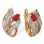 Ruby and Diamond Leverback Earrings