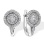 Diamond Circle Leverback Earrings. Certified 585 (14kt) White Gold, Rhodium Finish