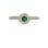 Emerald and Diamond Halo Rose Gold Ring. View 2