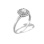 Diamond Double Halo Ring. Certified 585 (14kt) White Gold, Rhodium Finish