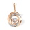 'Fluttering' Diamond Circle Pendant. Certified 585 (14kt) Rose Gold, Rhodium Detailing