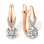 Diamond Bud Leverback Earrings. Certified 585 (14kt) Rose and White Gold