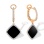 Black Onyx Diamond Huggie Earrings