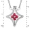 Ruby and diamond convertable necklace in white gold. Size 1