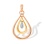 Hinged Tri-color Gold Drop Diamond Pendant. Tested 585 (14K) Rose, Yellow and White Gold