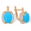 Inspired by Antiquity Turquoise Diamond Earrings. Hypoallergenic 585 Rose Gold, Rhodium Detailing
