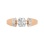 Diamond prismatic ring in rose and white gold. View 2