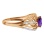 Sultry Amethyst and Diamond Ring. Hypoallergenic Cadmium-free 585 (14K) Rose Gold. View 3