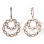 Earrings Artistically Woven from Gold and Diamonds. Hypoallergenic 585 Rose Gold, Rhodium Detailing