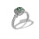 Emerald and Diamond Openwork Ring. 585 (14K) Nickel-Free White Gold
