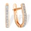 Diamond Leverback Earrings. Certified 585 (14kt) Rose Gold, Rhodium Detailing