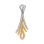 Tri-color Gold Hinged Pendant with Diamonds - Angle 2