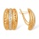 Diamond-cut Gold Leverback Earrings. Certified 585 (14kt) Rose Gold, Rhodium Detailing