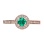 Emerald and Diamond Ring. Certified 585 (14kt) Rose Gold. View 2