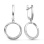 Diamond Circular Leverback Earrings. Certified 585 (14kt) White Gold, Rhodium Finish