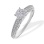 Diamond Renaissance Milgrain Engagement Ring. 585 (14kt) White Gold