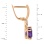 Neoclassical Earrings with Amethyst and Diamonds. Hypoallergenic Cadmium-free 585 (14K) Rose Gold. View 2