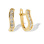Channel-set CZ Curved Earrings. Certified 585 (14kt) Yellow Gold