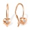 CZ Heart-shaped Kids' Earrings. Certified 585 (14kt) Rose Gold