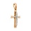 Rose Gold Diamond Convex Cross Pendant - Angle 2