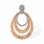 Corrugated Movable Pendant with 57 Pave Diamonds. Hypoallergenic (14K) Rose Gold, Rhodium Detailing