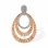 Corrugated Movable Pendant with 57 Pave Diamonds. Hypoallergenic 585 Rose Gold, Rhodium Detailing