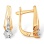 Leverback Earrings with Illusion-set Diamonds. Certified 585 (14kt) Rose Gold, Rhodium Detailing