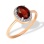 Garnet and Diamond Ring. Certified 585 (14kt) Rose Gold, Rhodium Detailing
