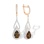 Teardrop Rauh Topaz and CZ Earrings. 585 (14kt) Rose Gold, Rhodium Detailing