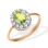 Peridot & CZ Halo  Ring. 585 (14K) Rose and White Gold