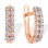 Two-row Swarovski CZ Earrings. Certified 585 (14kt) Rose Gold, Rhodium Detailing