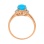 Turquoise and Diamond Scarabaeus-inspired Ring. Hypoallergenic Cadmium-free 585 (14K) Rose Gold. View 4